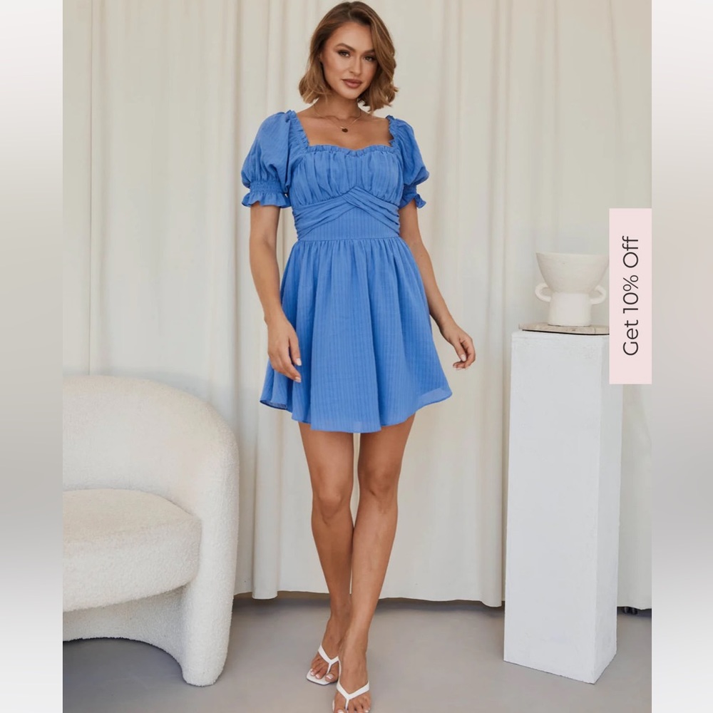 Two Sisters The Label Blue Tyra Mini Dress Size 6